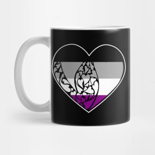 Asexual Flag LGBT+ Heart Mug